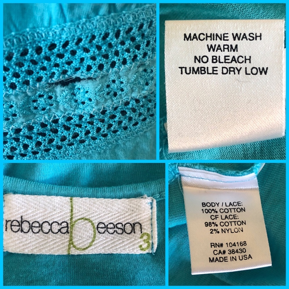 Rebecca Beeson (Nordstrom) lacy blue tank - Picture 4 of 4
